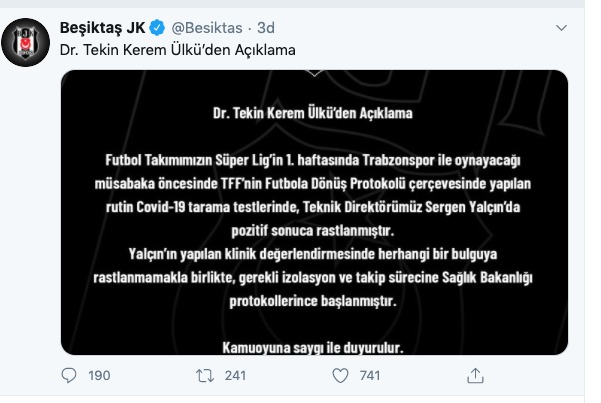 Sergen Yalçın'ın korona testi pozitif çıktı